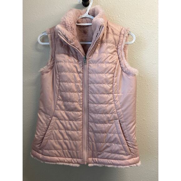Nicole Miller Super-soft Faux Fur Women’s Reversible Zip Up Pink Vest size XS - Picture 1 of 11